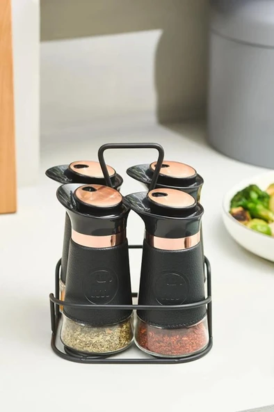 KARACA LATİN DERİ 4LÜ LINE  BAHARAT TAKIMI - Resim 3