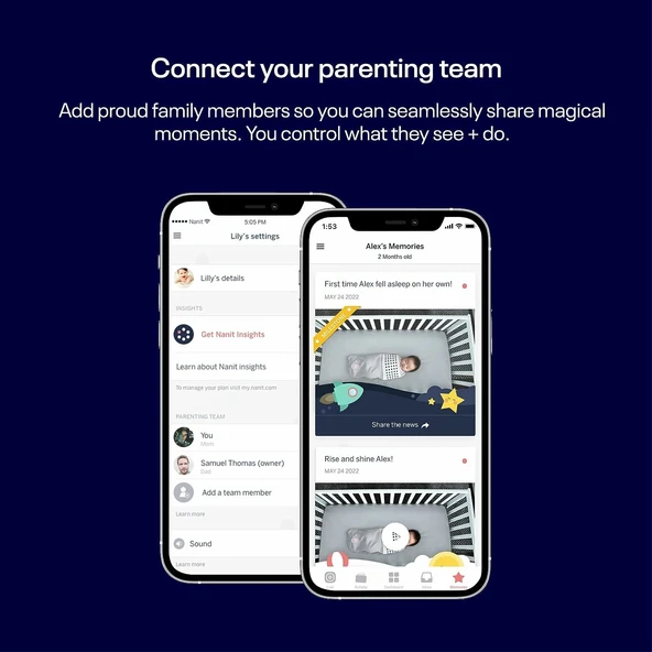 Nanit Pro Akıllı Bebek Monitörü ve Duvar Montajı - 1080p - Siyah - Resim 4