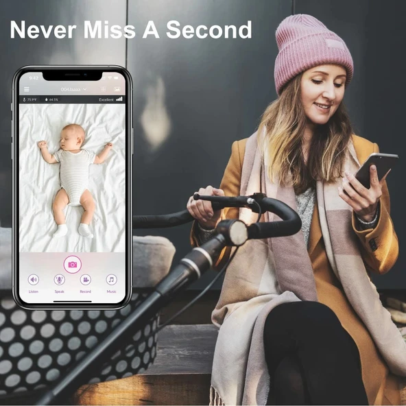 iBaby M2C WiFi Bebek Monitörü Kamera - FHD Ses 1080P - Resim 2