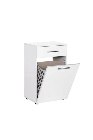 Diamond Çamaşır Sepetli ve Çekmeceli Çok Amaçlı Dolap-Lake Beyaz 52x83x38 cm (GxYxD) ürün görseli