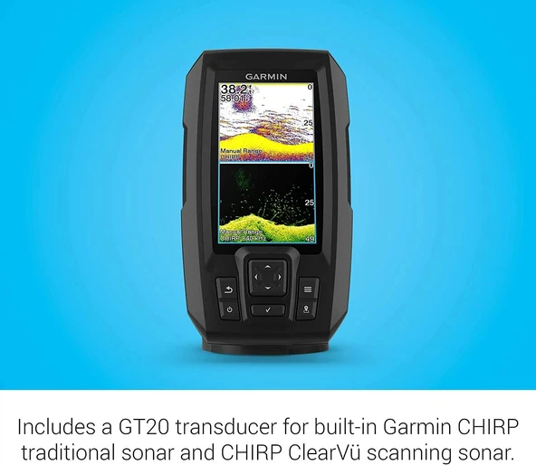 Garmin 010-02550-00 Striker Canlı 4cv, 4 inç Renkli Balık Bulucu - Resim 4