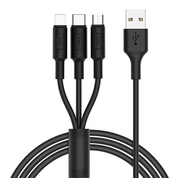 Hoco X25 3in1 Usb Şarj ve Data Kablosu 1m ürün görseli