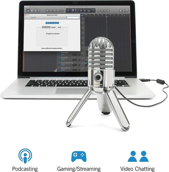 Samson Meteor Mic USB Stüdyo Kondenser Mikrofon (Krom) - Resim 2