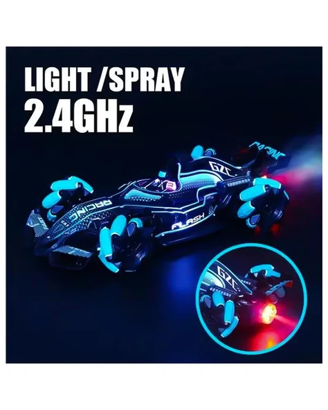 Ctoys Uzaktan Kumandalı Full Fonksiyonlu Şarjlı Formula 1 Arabası Buharlı Işıklı Yeşil A8863148 - Resim 3