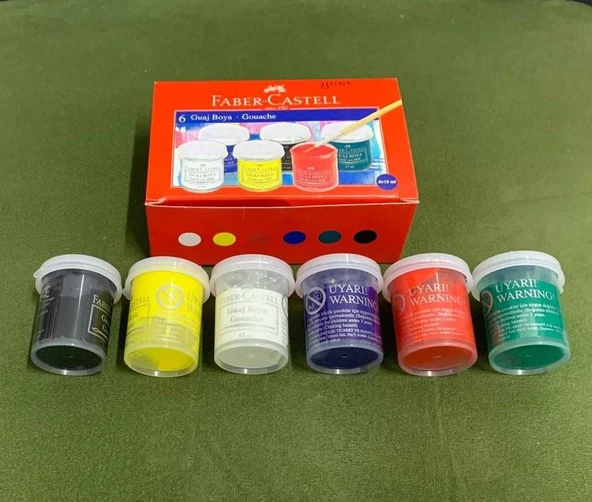 Faber-Castell 6'lı Guaj Boya - Resim 2