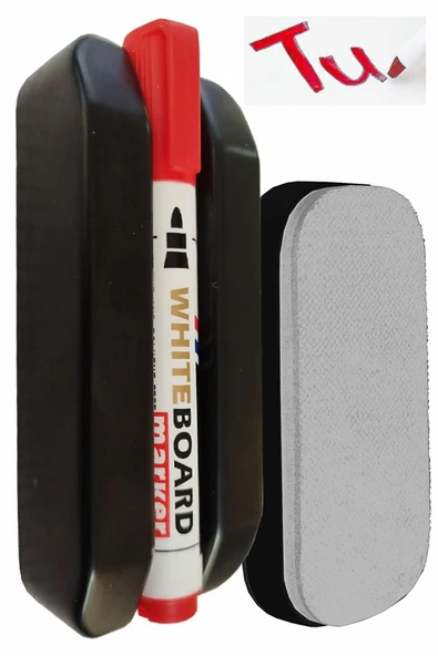 Yazı Tahta Kalemi ve Yazı Tahta Silgisi 1 Adet Ops Kolay Silinebilir Beyaz Yazı Tahta Kalemi ve Keçe Uçlu Tahta Silgisi ürün görseli 1