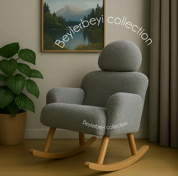 Başı ayarlanabilir Sallanan koltuk gri renk ürün görseli