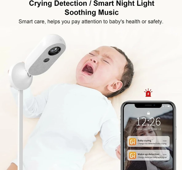 Cheego Akıllı Bebek Monitörü WiFi-CCA3-W- Duvar Montajı - Resim 4