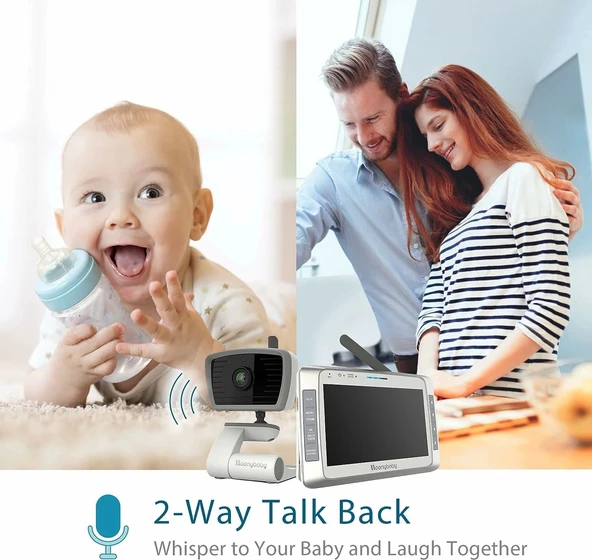 Moonybaby Trust 50 Düşük EMF Kablosuz Bebek Monitörü - 2 Kamera - Resim 4