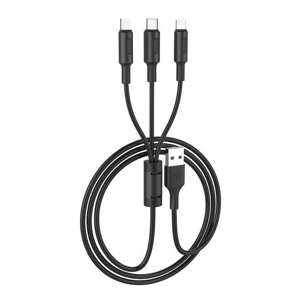 Hoco X25 3in1 Usb Şarj ve Data Kablosu 1m - Resim 5