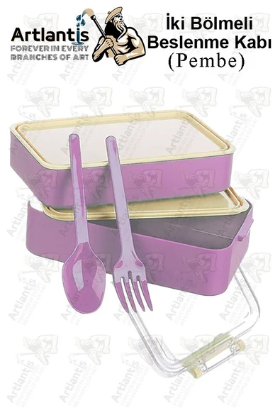 Renkli Beslenme Kutusu 2 Bölmeli 1 Adet 2 Bölmeli Beslenme Kabı Yemek Saklama Kabı Okul - Resim 4