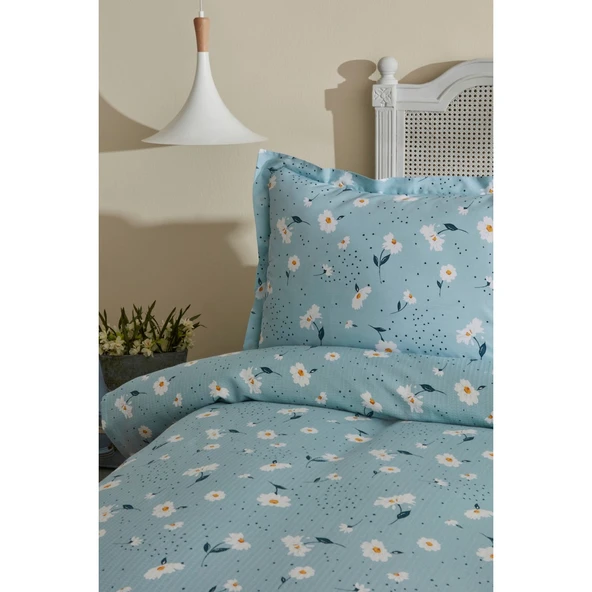 Karaca Home Daisy Pamuk Çift Kişilik Pike Takımı – Mint Yeşili, Yumuşak ve Nefes Alabilen Yazlık Konfor - Resim 7