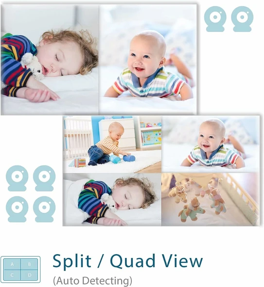 Moonybaby Trust 50 Düşük EMF Kablosuz Bebek Monitörü - 2 Kamera - Resim 2