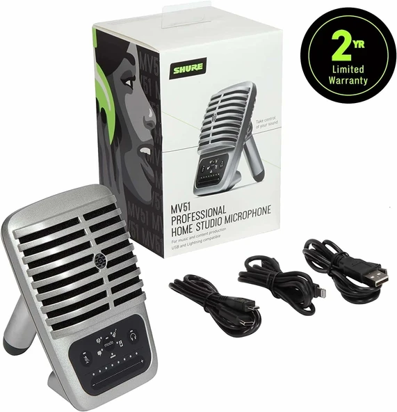 Shure MV51 Dijital Geniş Diyaframlı Kondenser Mikrofon - Resim 2