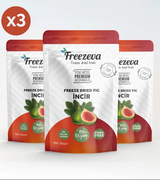 3'lü Paket Dondurularak Kurutulmuş İncir (Freeze Dried İncir) Freeze Dry İncir Kurusu 3x25 gr ürün görseli 1