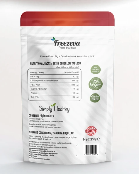 Dondurularak Kurutulmuş Dilim İncir 25 gr - Freeze Dried İncir - İncir Kuru Meyve Cipsi - Resim 2