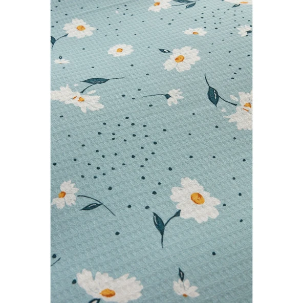 Karaca Home Daisy Pamuk Çift Kişilik Pike Takımı – Mint Yeşili, Yumuşak ve Nefes Alabilen Yazlık Konfor - Resim 8