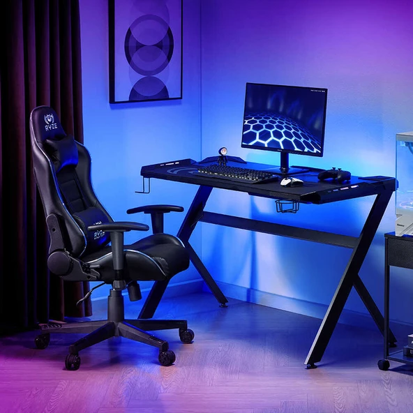 Ryze Kids Target Çalışma ve Oyuncu Koltuğu Siyah 68x110,5-120,5x70 cm - Resim 4