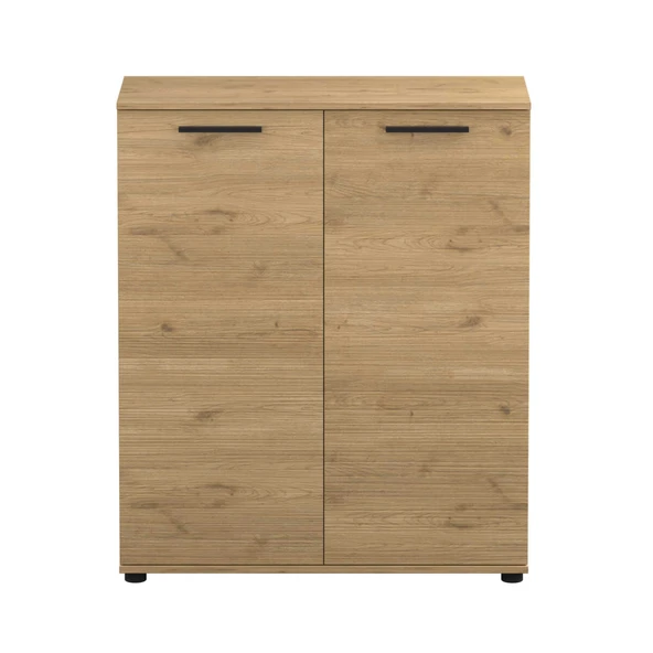 Trendline Çok Amaçlı İki Kapaklı 5 Raflı Dolap Florida Meşe 91x108x35 cm - Resim 5