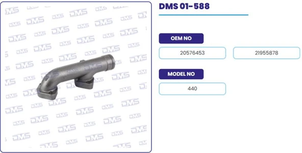 Volvo Truck Egzoz Manıfoldu Yan Kol Renault Volvo Truck 440 - Demosan 01-588 - Resim 1