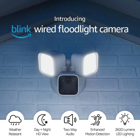 Blink Kablolu Floodlight Kamera - Akıllı güvenlik kamerası - Resim 2