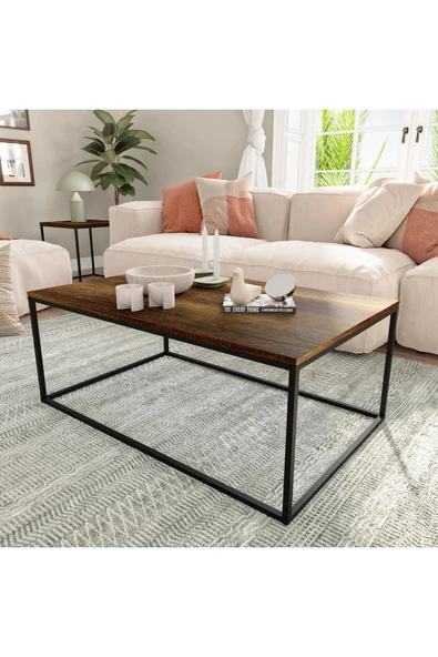 Profile Dikdörtgen Orta Sehpa - Koyu Ceviz (oslo Ceviz) 100x42x60 Cm (gxyxd) - Resim 2