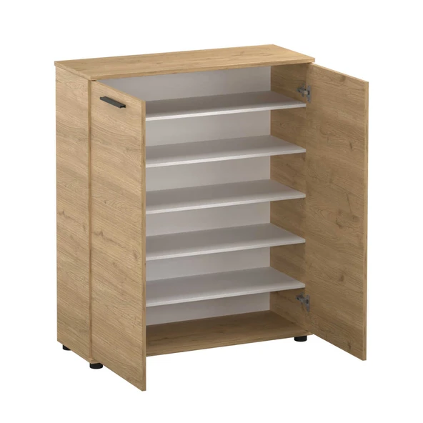 Trendline Çok Amaçlı İki Kapaklı 5 Raflı Dolap Florida Meşe 91x108x35 cm - Resim 4