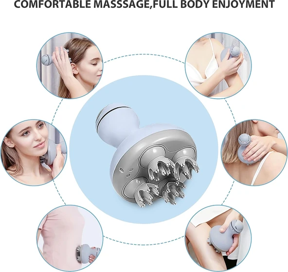 COMFIER Kablosuz Elektrikli Saç Derisi Masaj Cihazı - Açık Mavi - Resim 4