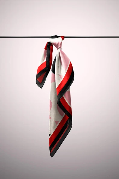 Vissona Kalp Desenli İpek Bandana - Resim 4