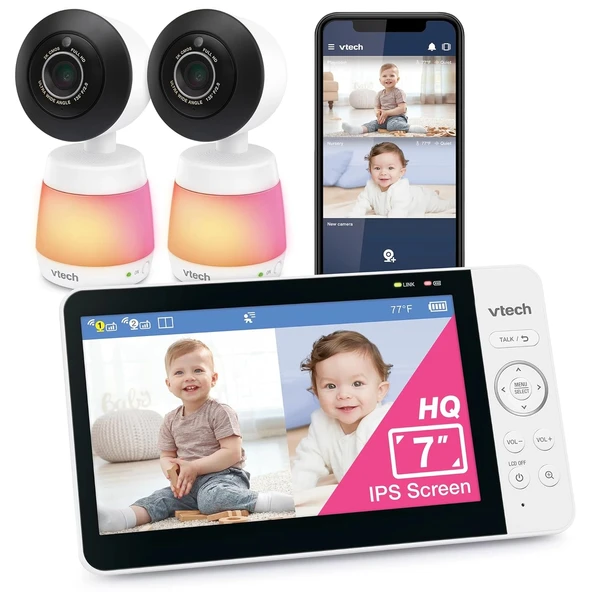 VTech Akıllı WiFi Bebek Monitörü, 2K CMOS Sensörlü 5.5 Inc - 2 Kamera ürün görseli 1