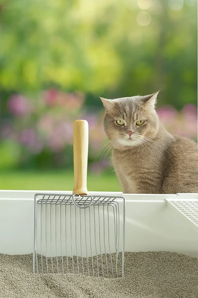 Kedi Metal Kum Temizleme Küreği - Resim 3