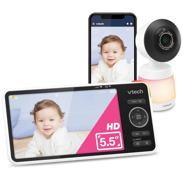 VTech Akıllı WiFi Bebek Monitörü, 2K CMOS Sensörlü 5.5 Inc - 1 Kamera ürün görseli 1