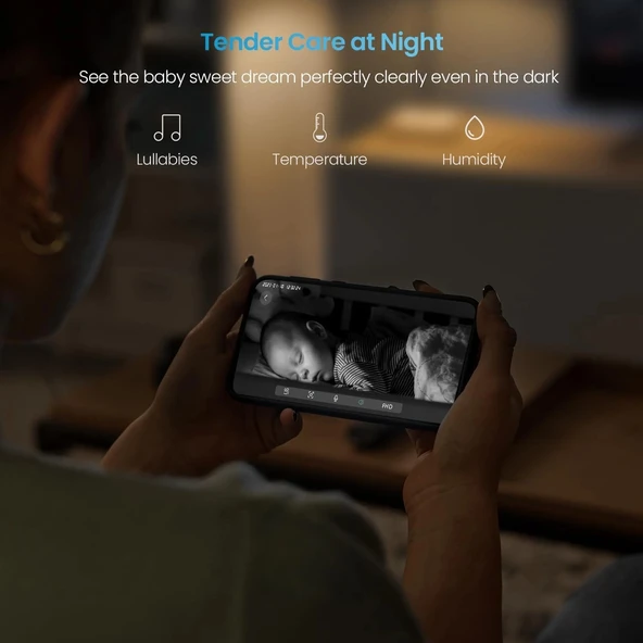 ieGeek Kamera ve Ses Özellikli Video Bebek Monitörü, 1080P FHD - 2 Kamera - Resim 3