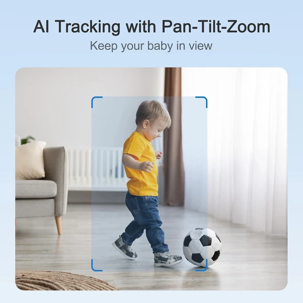 Simsky Akıllı Bebek Monitörü 2×4MP Kamera, 6X Yakınlaştırma - Ek Kamera - Resim 4