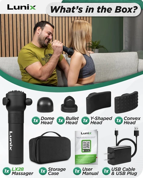 Lunix LX28 Taşınabilir El Tipi Titreşimli Masaj Aleti - Boyun, Sırt ve Bacaklar - Resim 5