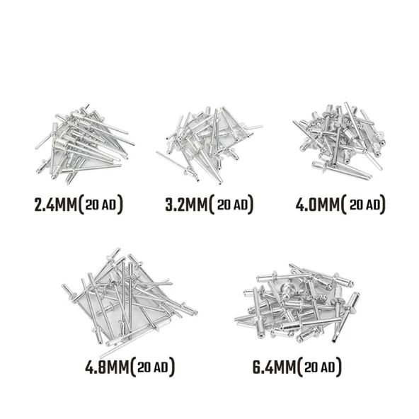 WORKPRO WP225001 5 IN 1 400mm Kollu Profesyonel Perçin Tabancası + 100 Adet Perçin - Resim 10