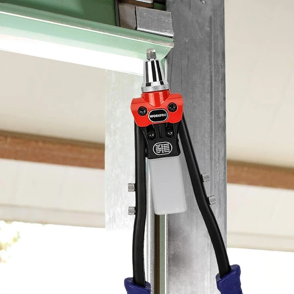 WORKPRO WP225001 5 IN 1 400mm Kollu Profesyonel Perçin Tabancası + 100 Adet Perçin - Resim 5