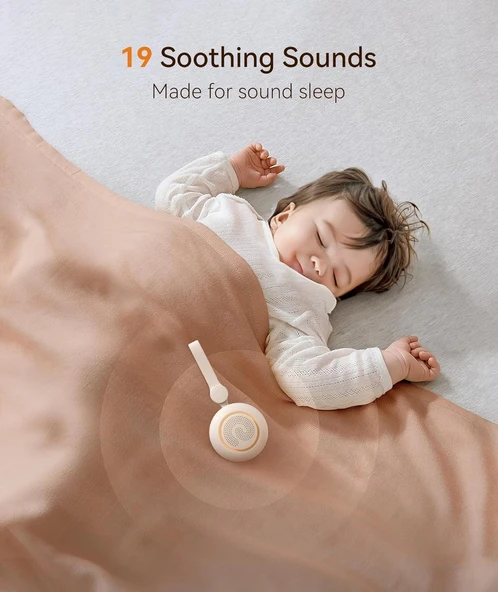 Dreamegg Taşınabilir Ses Makinesi - 19 Yatıştırıcı Ses ve Bebek Odası Işığı - Beyaz - Resim 2