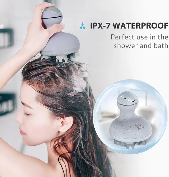 COMFIER Kablosuz Elektrikli Saç Derisi Masaj Cihazı - Açık Mavi - Resim 3