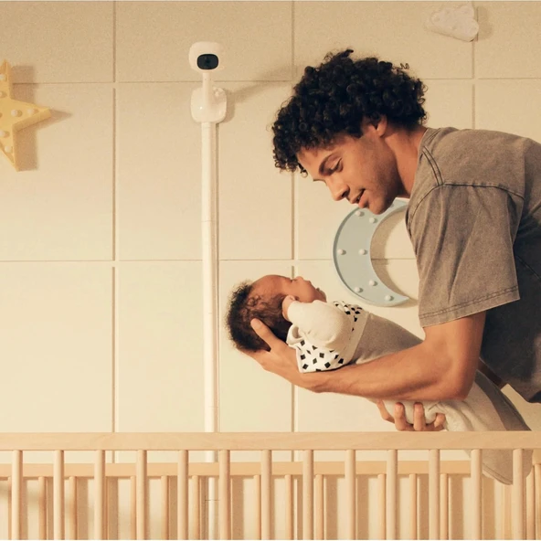 Nanit Essentials Akıllı Bebek Monitörü - Duvara Monte - 1080p HD Wi-Fi Kamera - Resim 2
