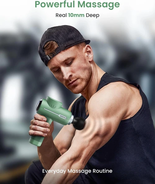 RENPHO Sırt ve Boyun İçin Taşınabilir Perküsyon Masaj Aleti - Yeşil - Resim 3