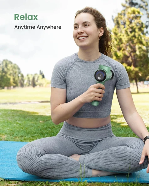 RENPHO Sırt ve Boyun İçin Taşınabilir Perküsyon Masaj Aleti - Yeşil - Resim 6