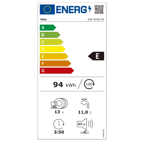DSI 46750 SS TEKA YARI ANKASTRE BULAŞIK MAKİNESİ - Resim 8