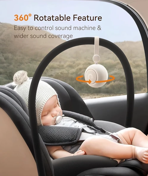 Dreamegg Taşınabilir Ses Makinesi - 19 Yatıştırıcı Ses ve Bebek Odası Işığı - Beyaz - Resim 4