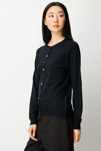 Renkli Düğmeli Sıfır Yaka Triko Hırka On - Resim 6