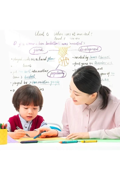 Silinebilir Kalemli Sticker Duvara Yapışabilen - Resim 4