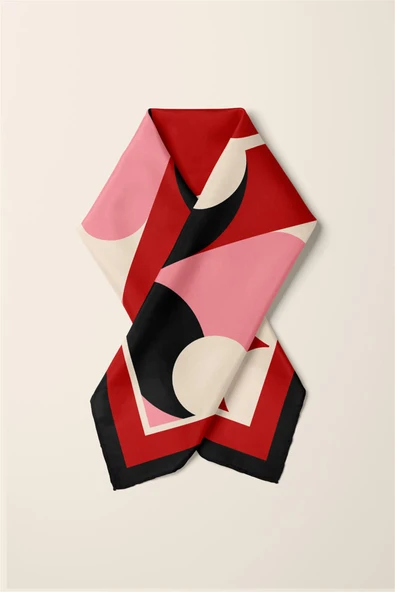 Vissona Kalp Desenli İpek Bandana - Resim 3