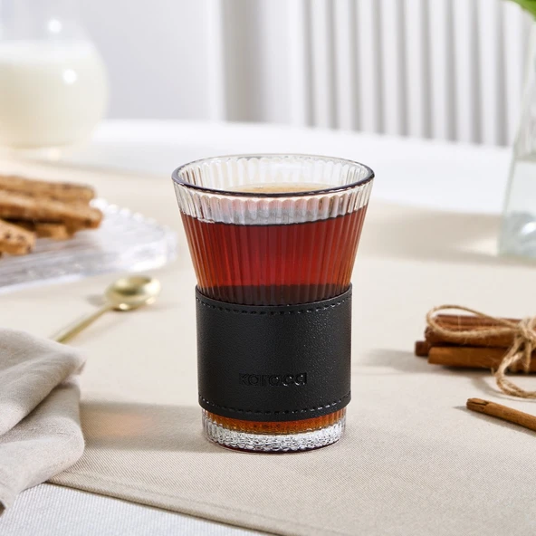 Karaca Leather Cool Touch Latte Bardağı 210 ml Siyah - Resim 3