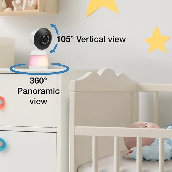 VTech Akıllı WiFi Bebek Monitörü, 2K CMOS Sensörlü 5.5 Inc - 1 Kamera - Resim 2