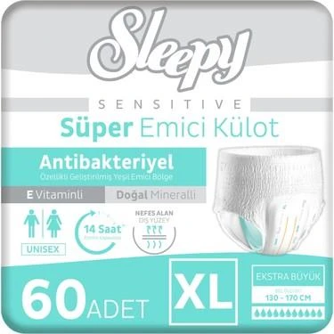 Sleepy Sensitive Süper Emici Külot Ekstra Büyük Boy XL 30'lu 2 Adet Hasta Bezi ürün görseli 1